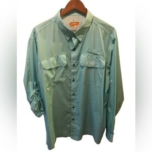 Habit Roll Tab Long Sleeve Fishing Shirt Mint Green Size XL SPF 30 Lightweight